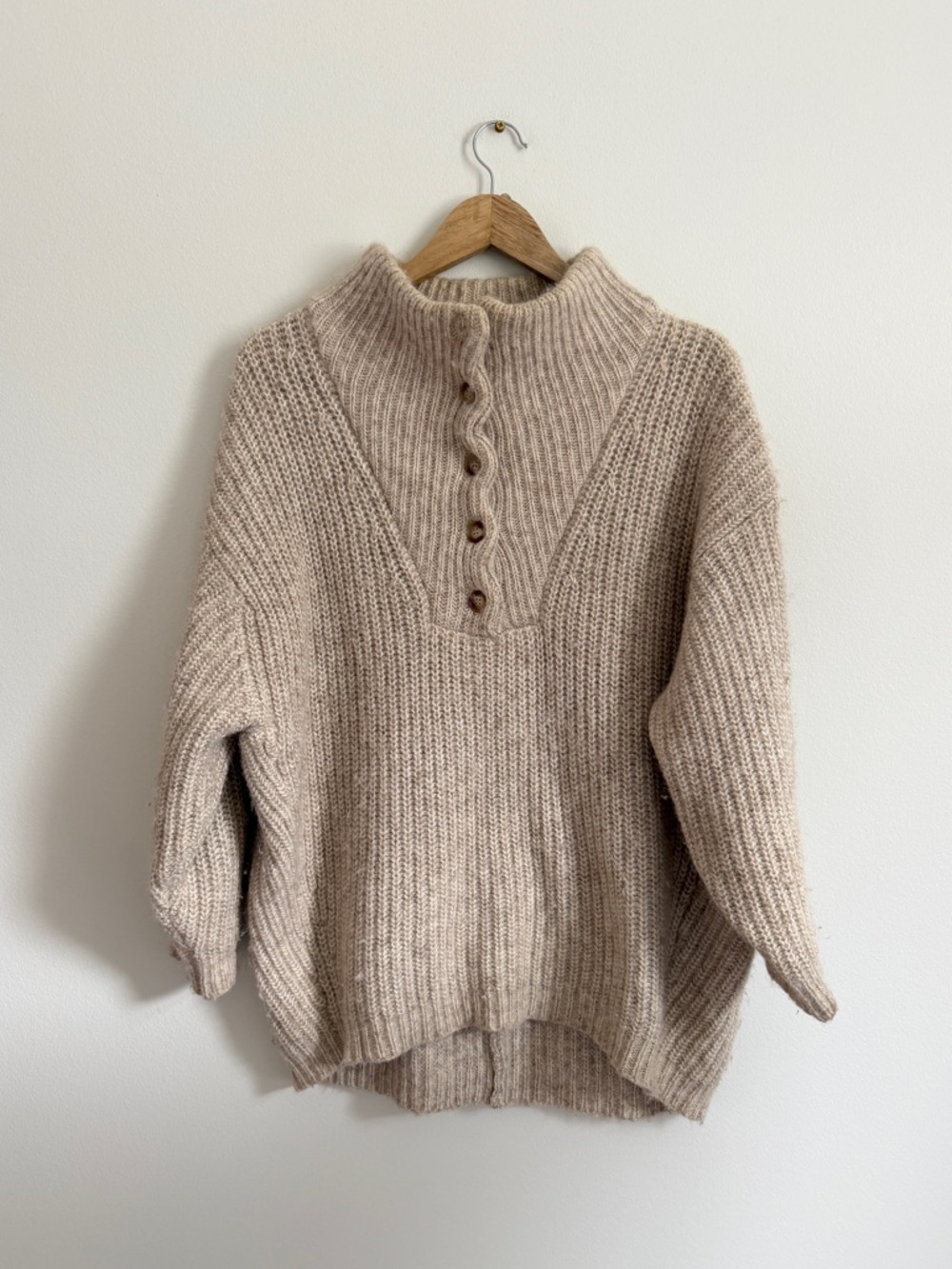 Hatch Maternity Jo Sweater Sz 0 Beige Cotton Alpaca - Picture 2 of 10